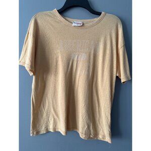 American Eagle Vintage Vault Women’s Small T-Shirt Yellow Graphic Retro Tee Y2K
